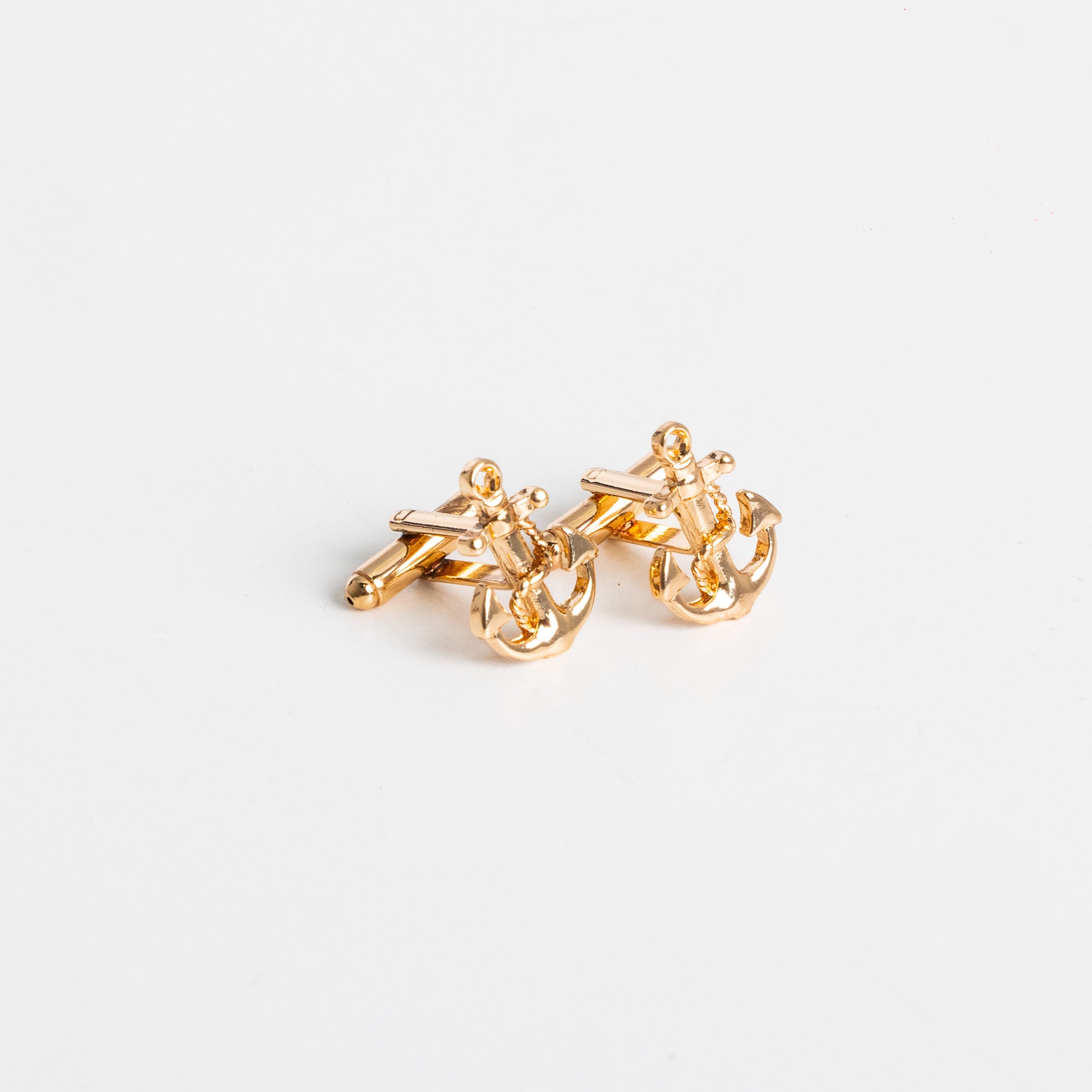 Silver and Rose Gold Anchor Cufflinks