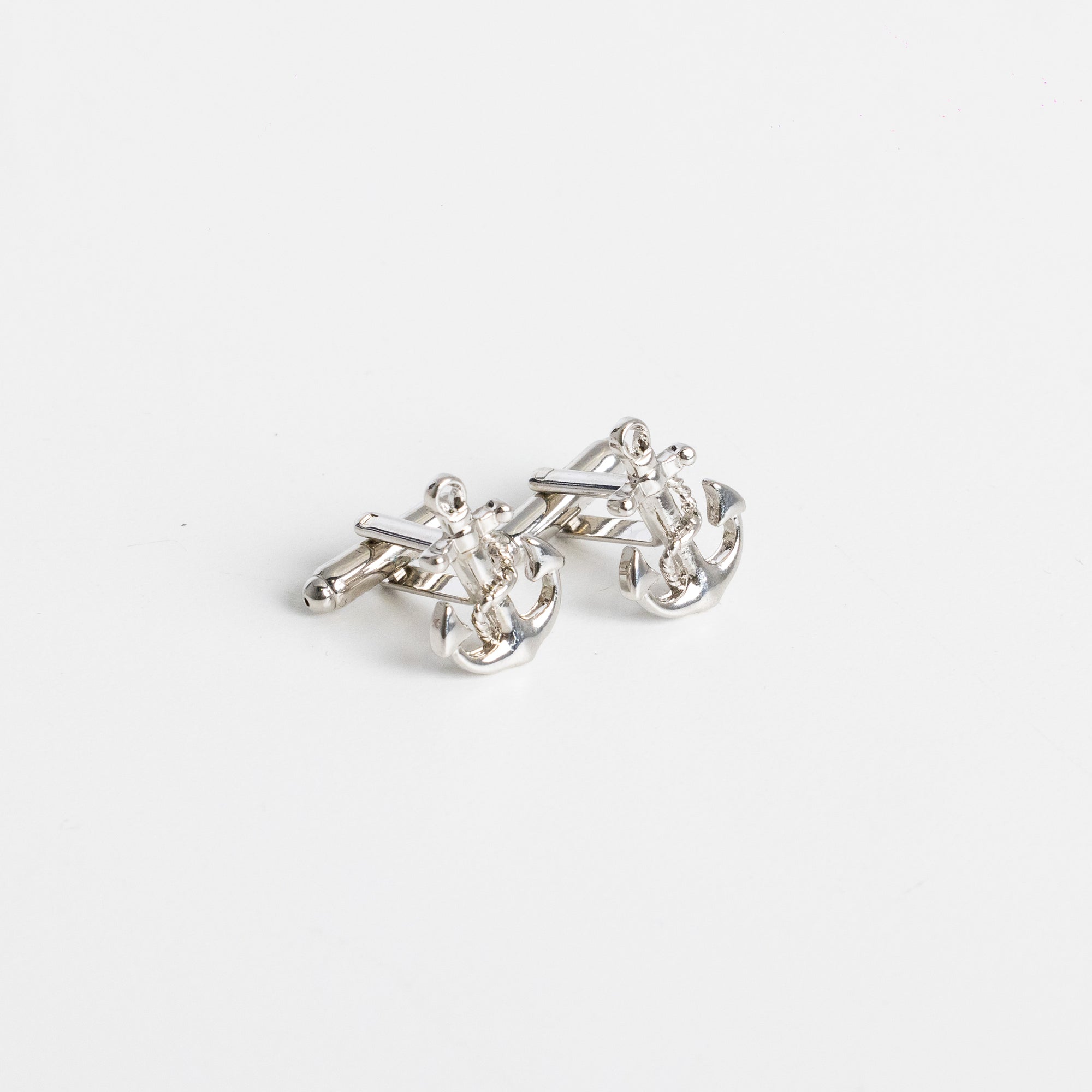 Silver and Rose Gold Anchor Cufflinks