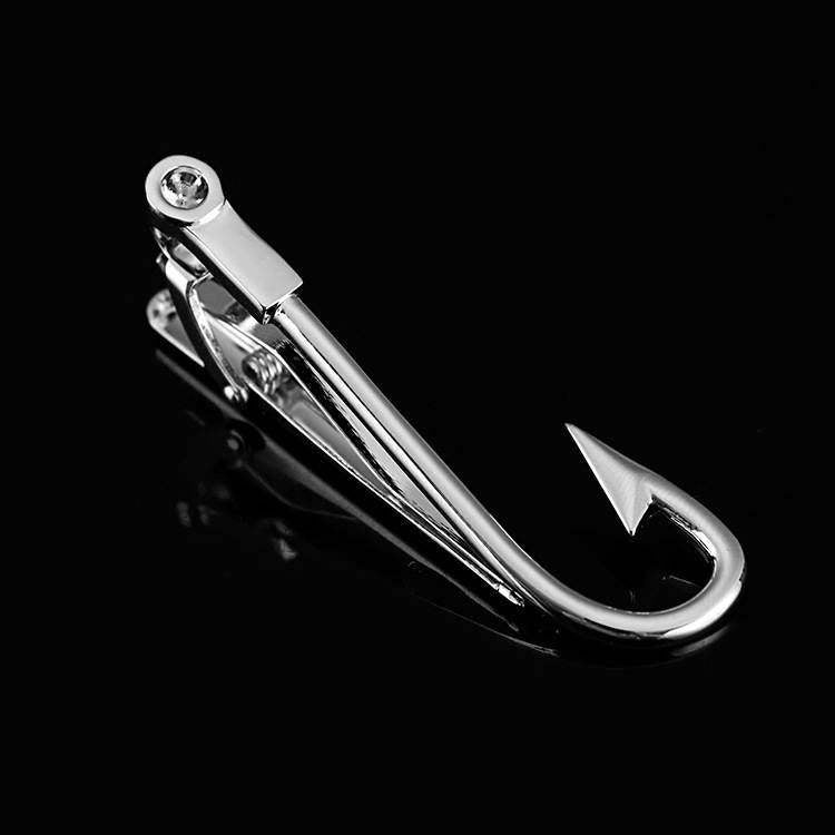 Silver Fish Hook Tie Bar