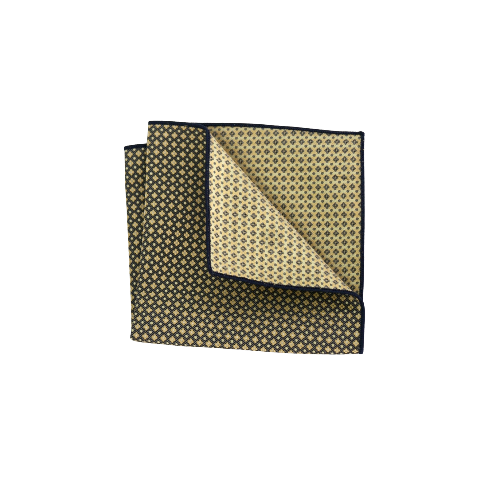 Daffodil Delight Yellow and Navy Blue Pocket Square