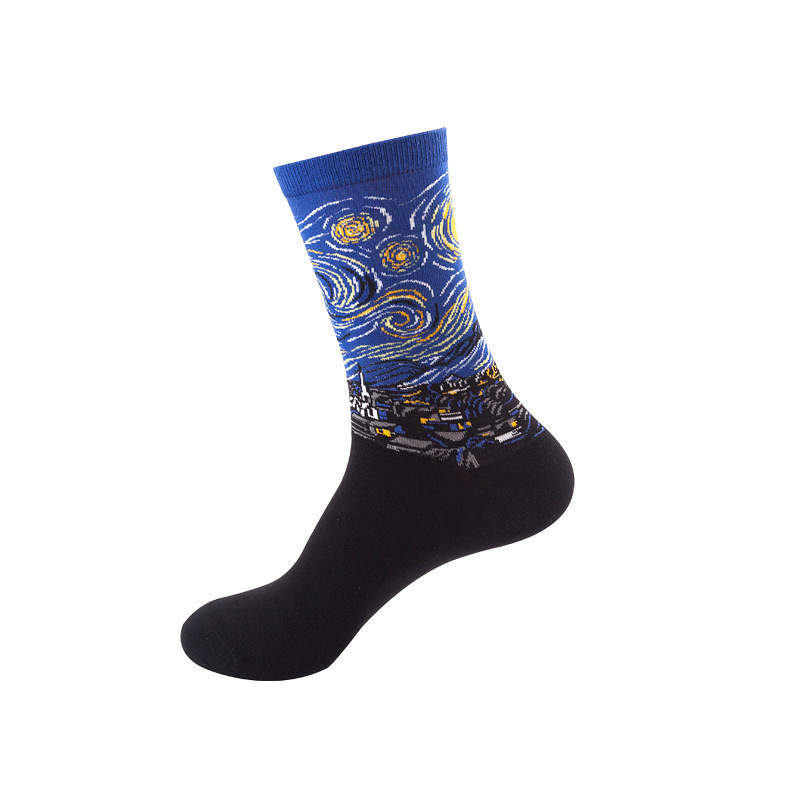 Not So Starry Night - Navy Blue and Black Socks