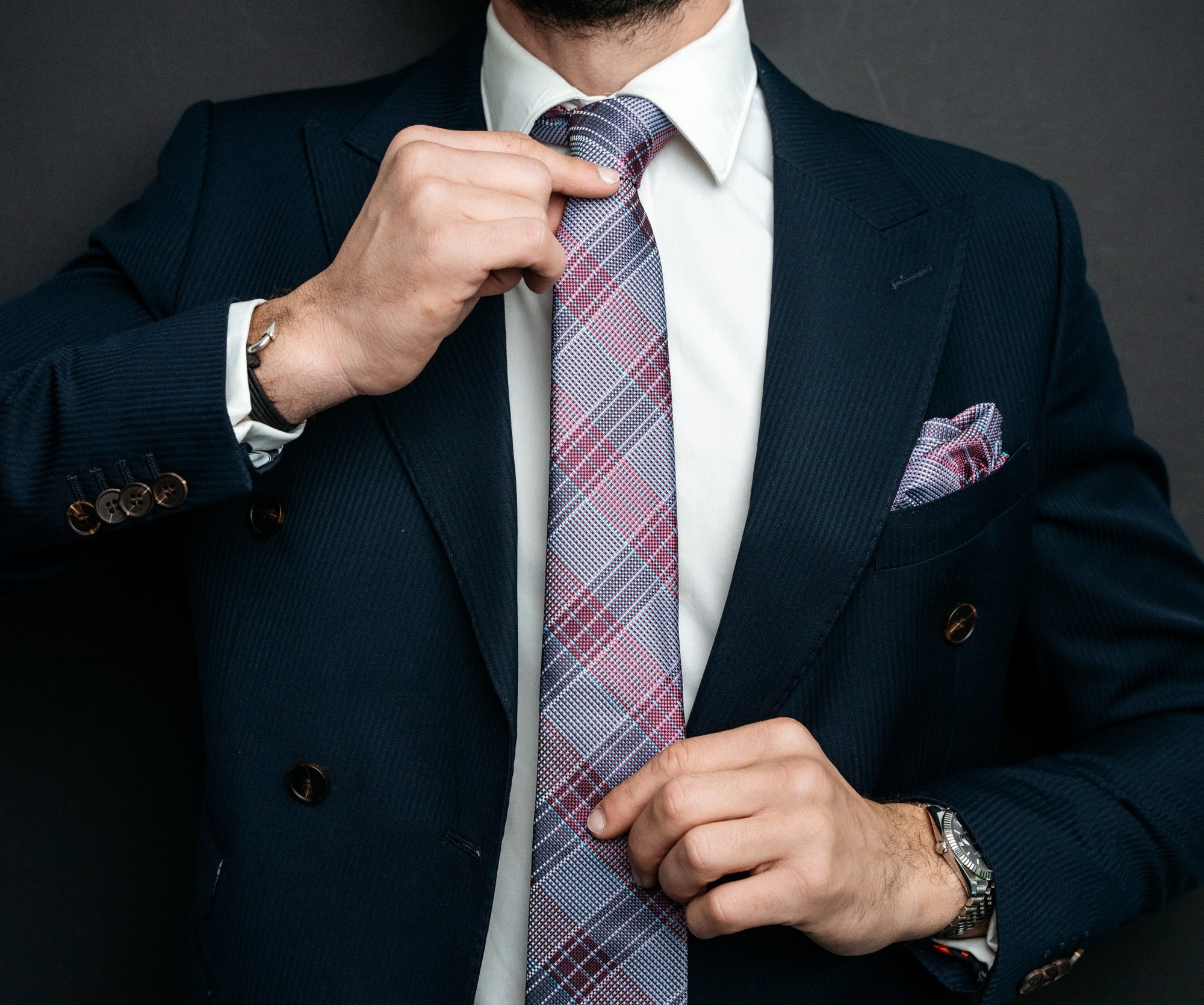 State Of Origin Blue and Red Tie, Pocket Square and Cufflinks Set