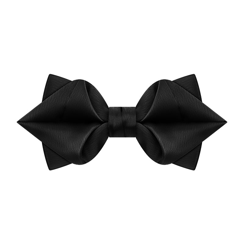 Bold Black Diamond Tip Bow Tie