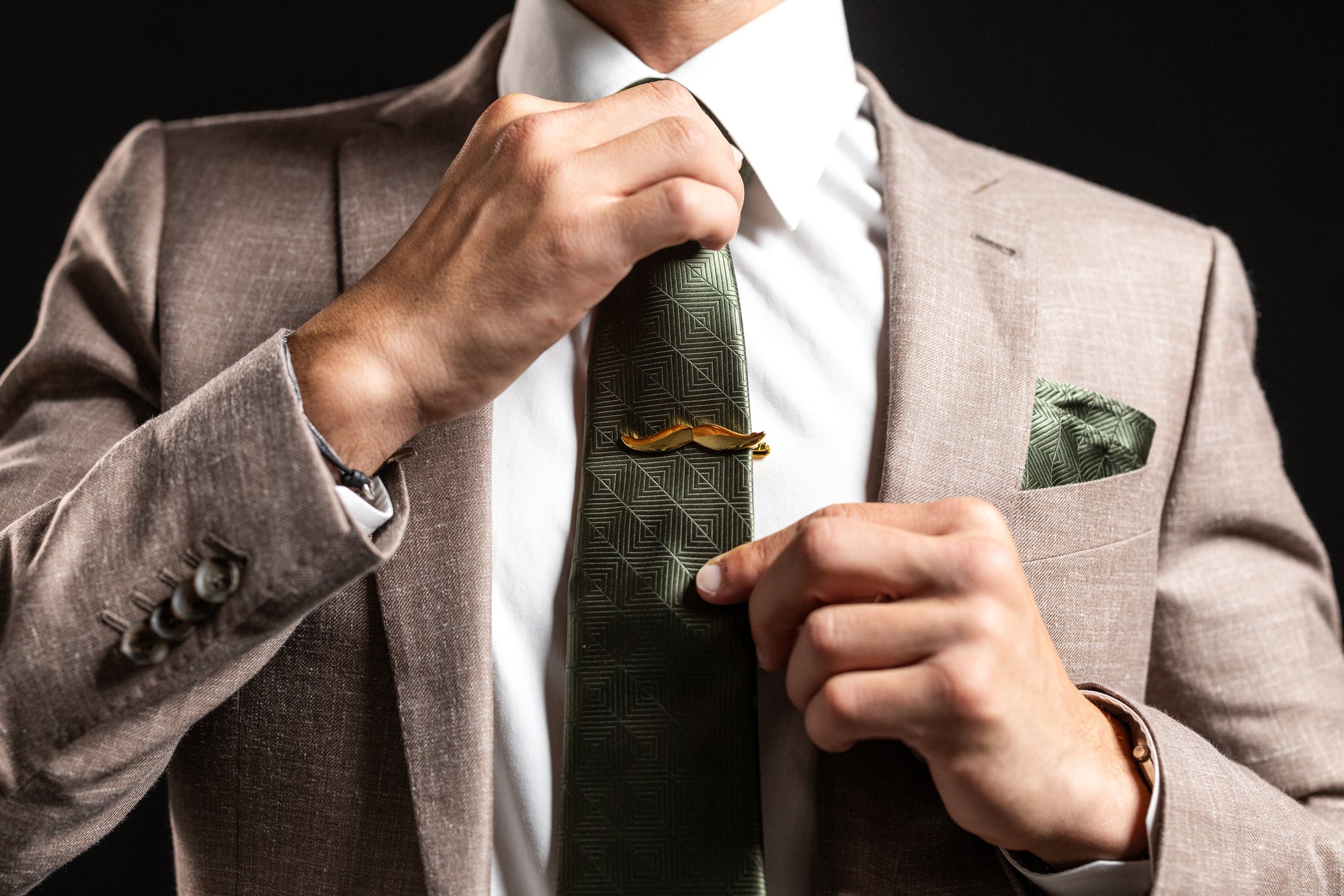 Moustache Top-Lip Tickler - Gold, Silver or Black Tie Bar