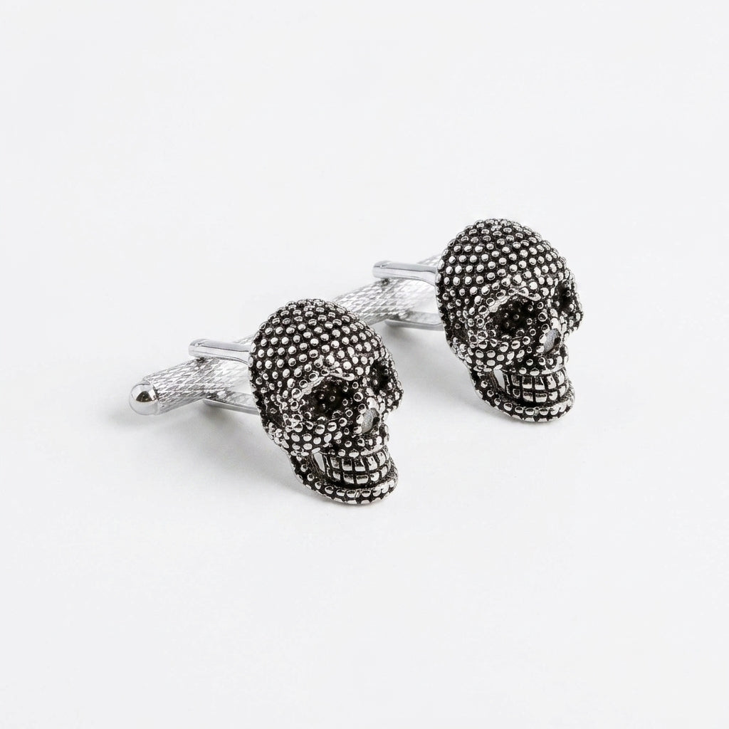 PRE ORDER NOW - Silver Skull Cufflinks - Day of the Dead Edition