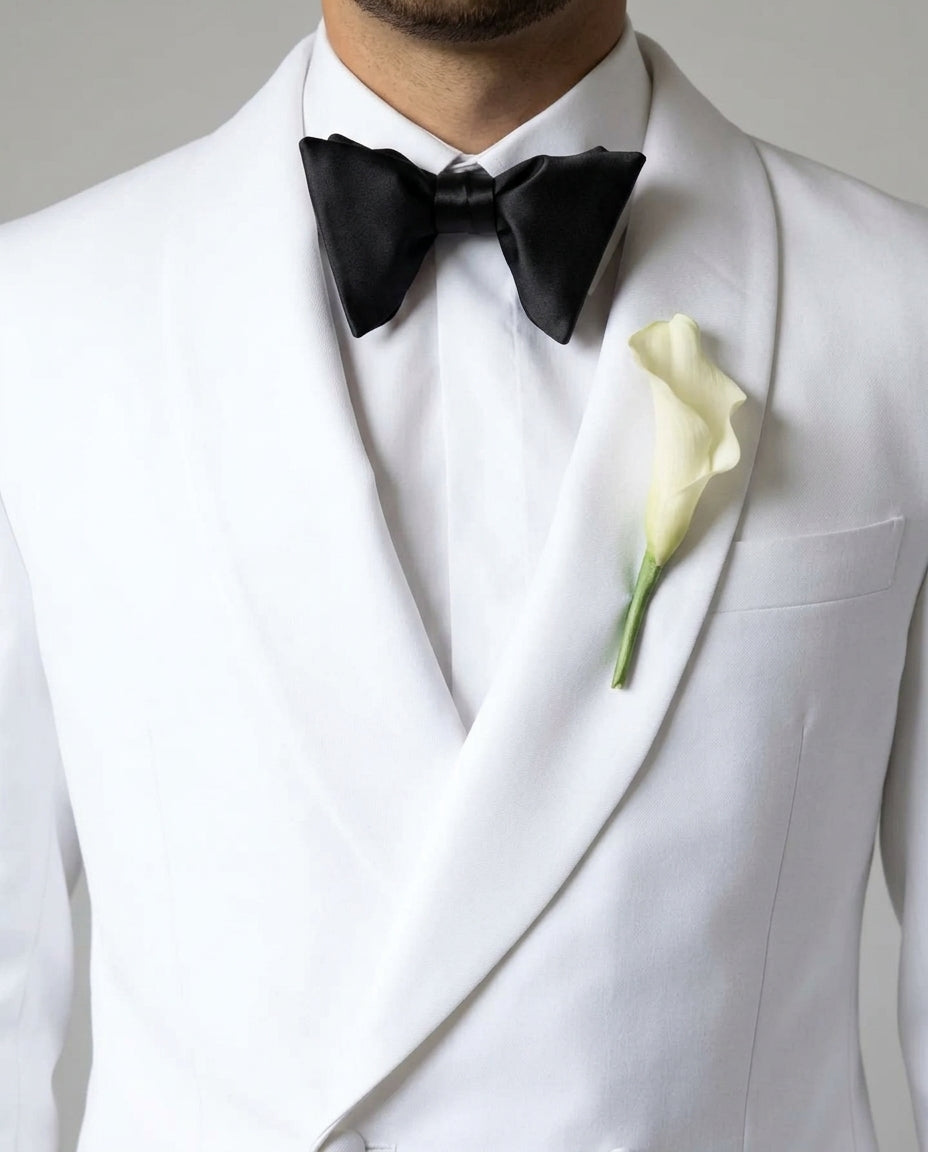 Black Bow Tie - Bold Black Batwing Bow Tie
