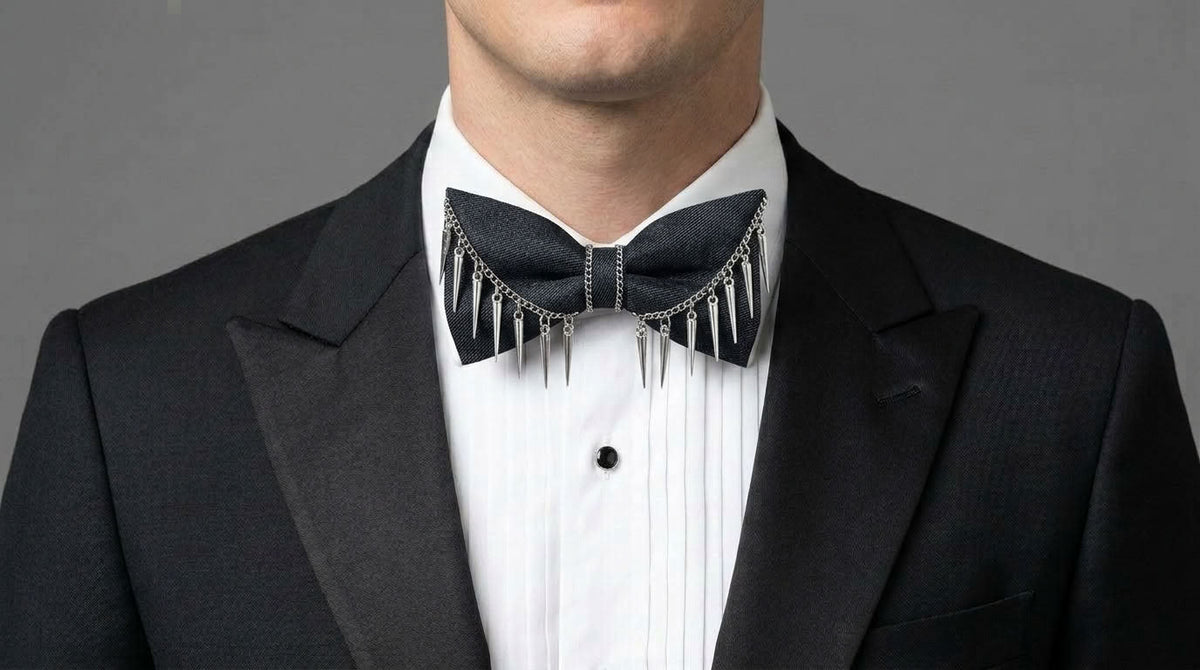 Black Bow Tie - Bold Black Vampire Slayer Bow Tie