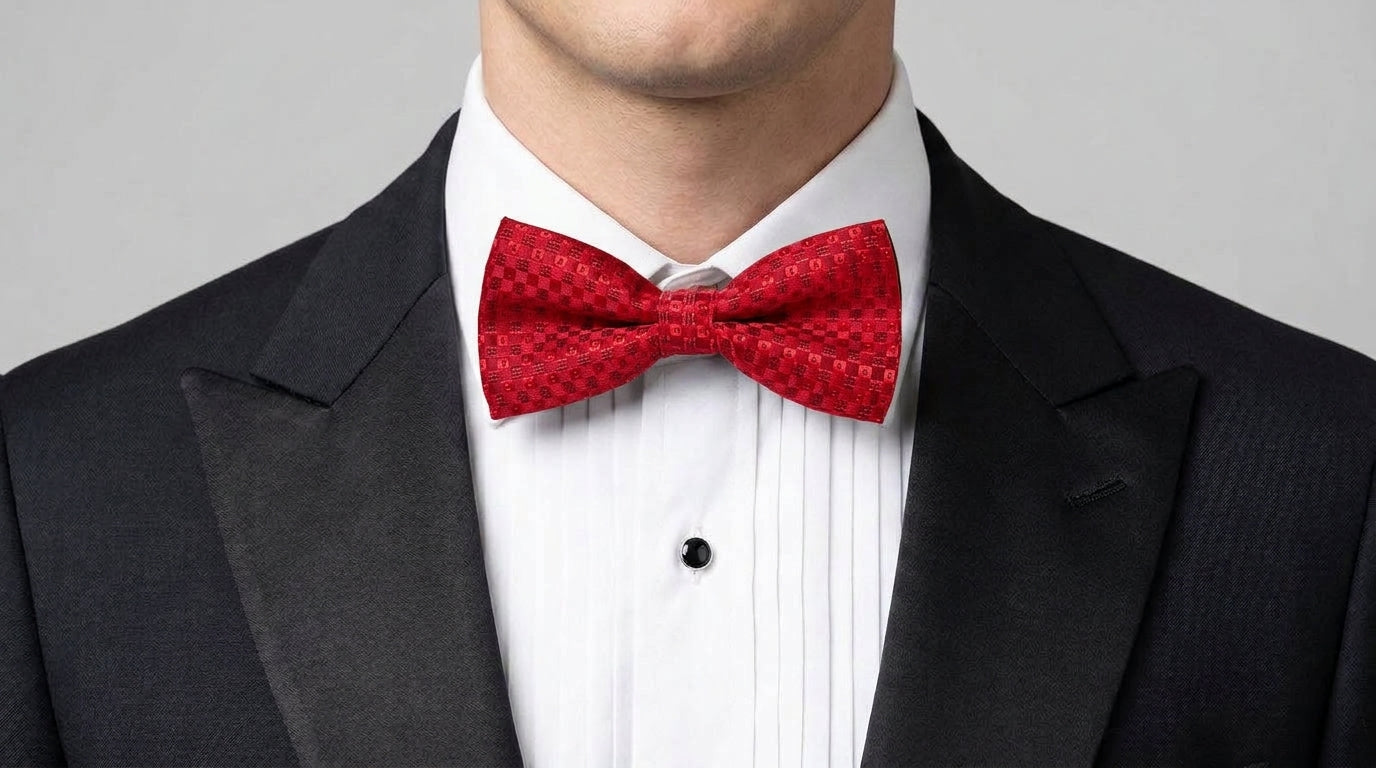Red Bow Tie - Cherry Chessboard Red Bow tie