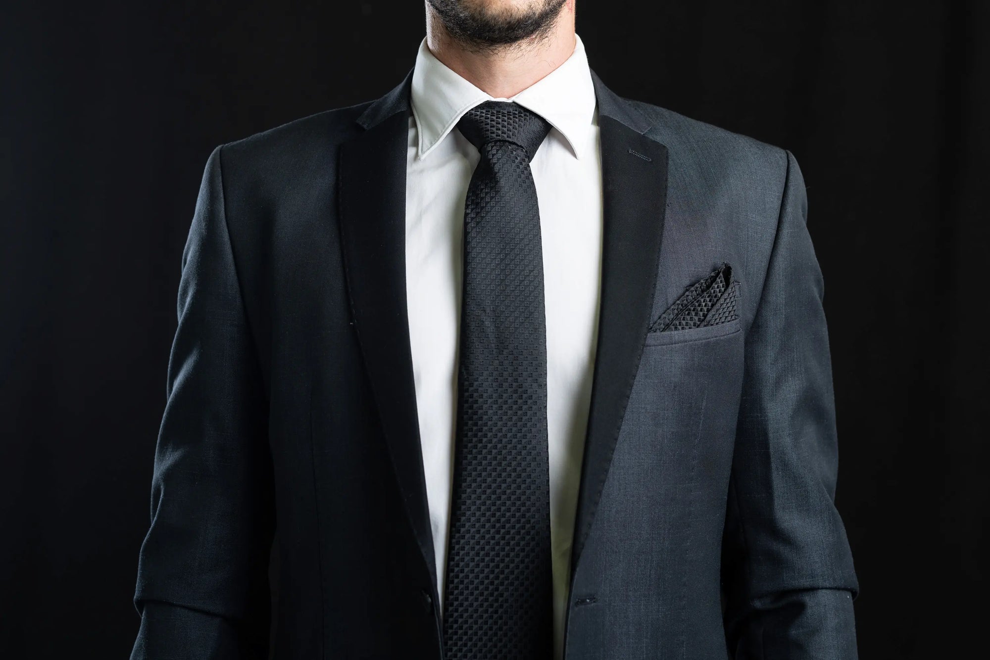 Black Magic Tie, Pocket Square and Cufflinks Set