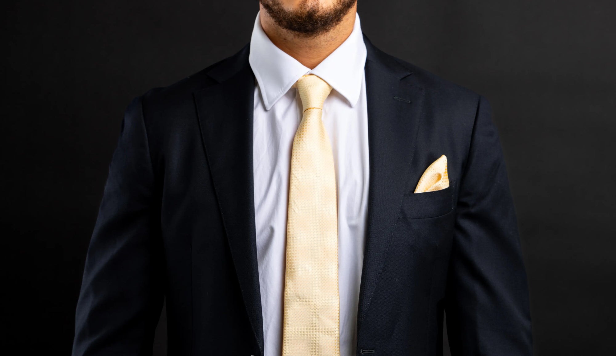 Golden Century Tie, Pocket Square and Cufflinks Set