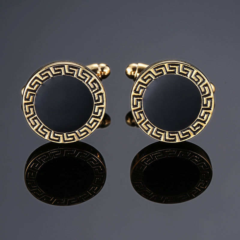 Gold and Black Greek Odyssey Cufflinks