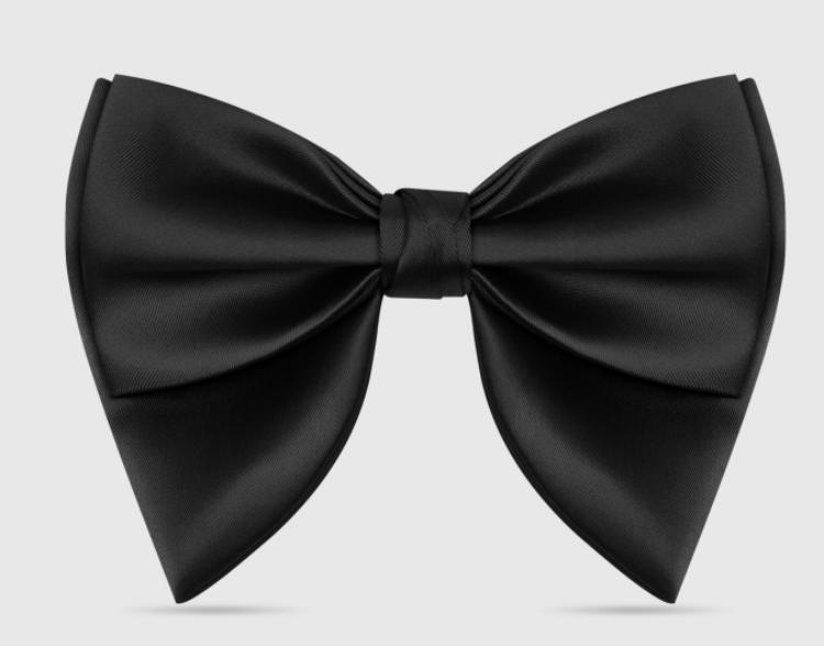 PRE-ORDER NOW - Black Bow Tie - Bold Black Angel Wing Bow Tie.