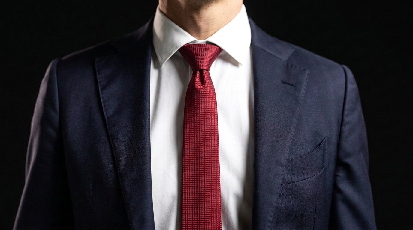 Red Skinny Tie - Red Squared Elegance Skinny Tie
