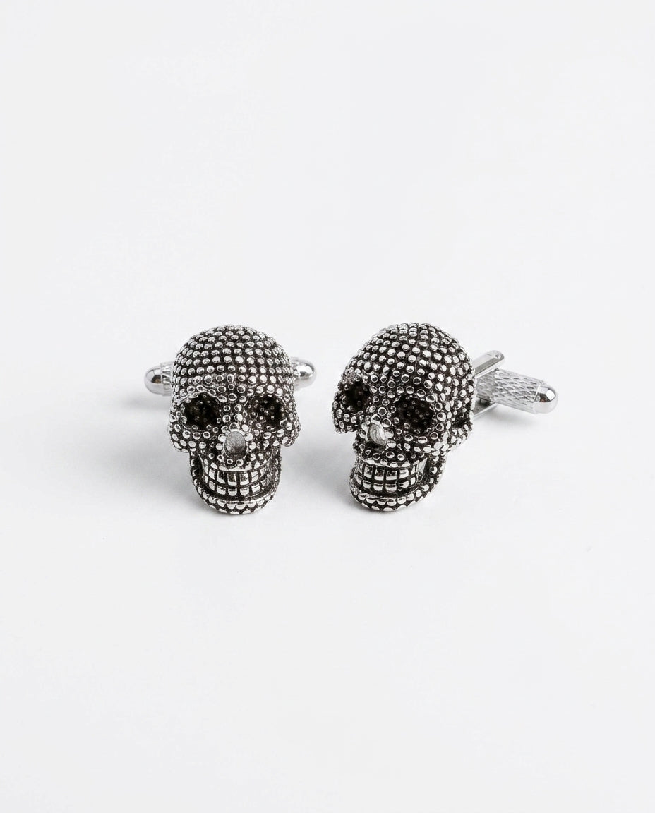 PRE ORDER NOW - Silver Skull Cufflinks - Day of the Dead Edition