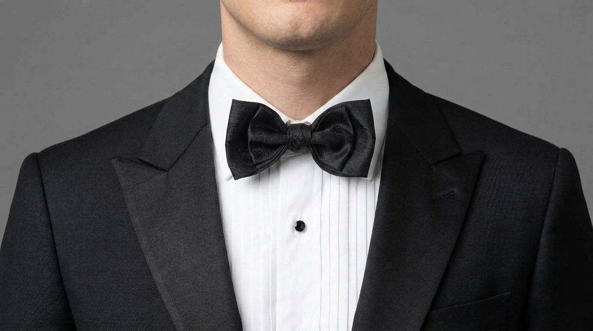 Black Bow Tie - Bold Black Elegant Bow Tie