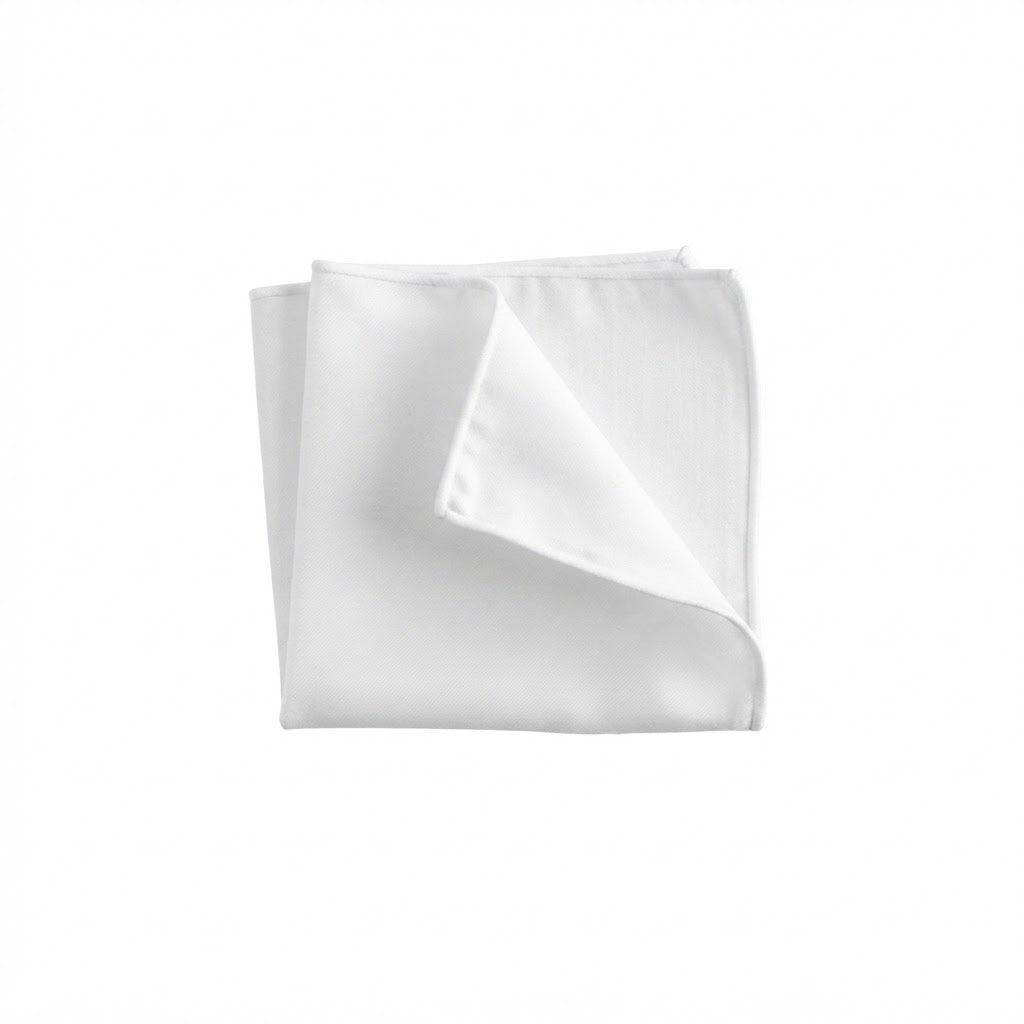 PRE-ORDER NOW - White Pocket Square - Classic White Pocket Square