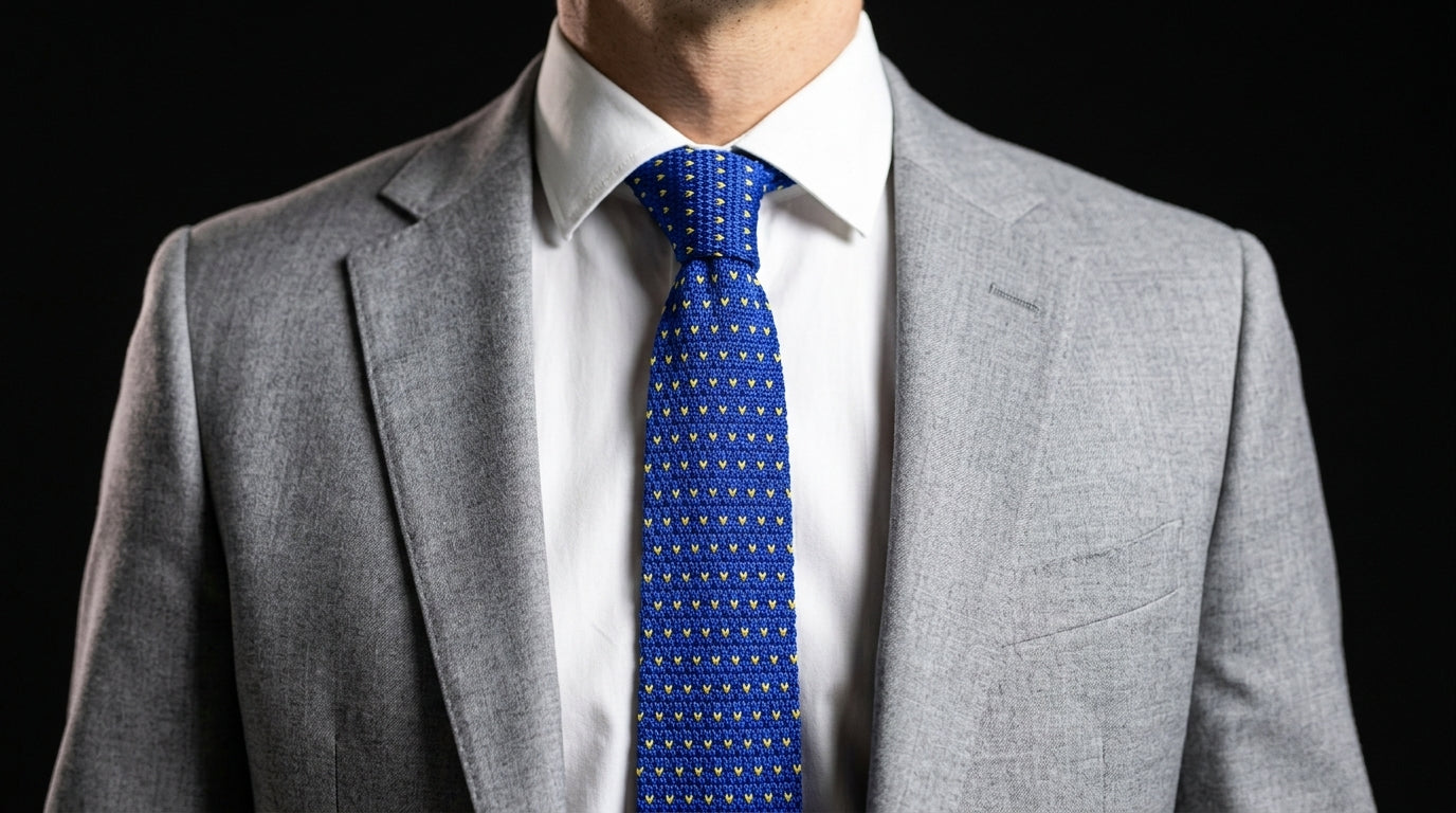Blue Knitted Tie - Blue Sky Knitted Tie