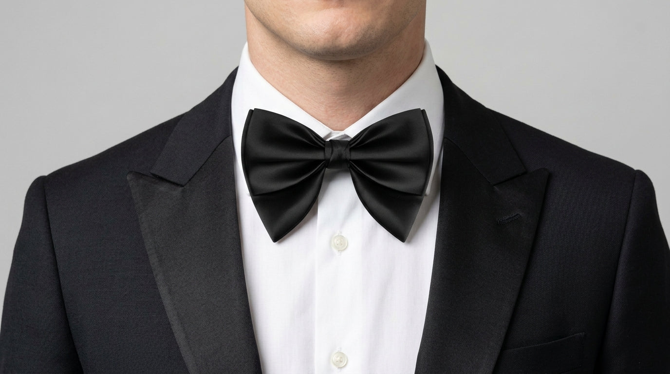 PRE-ORDER NOW - Black Bow Tie - Bold Black Angel Wing Bow Tie.