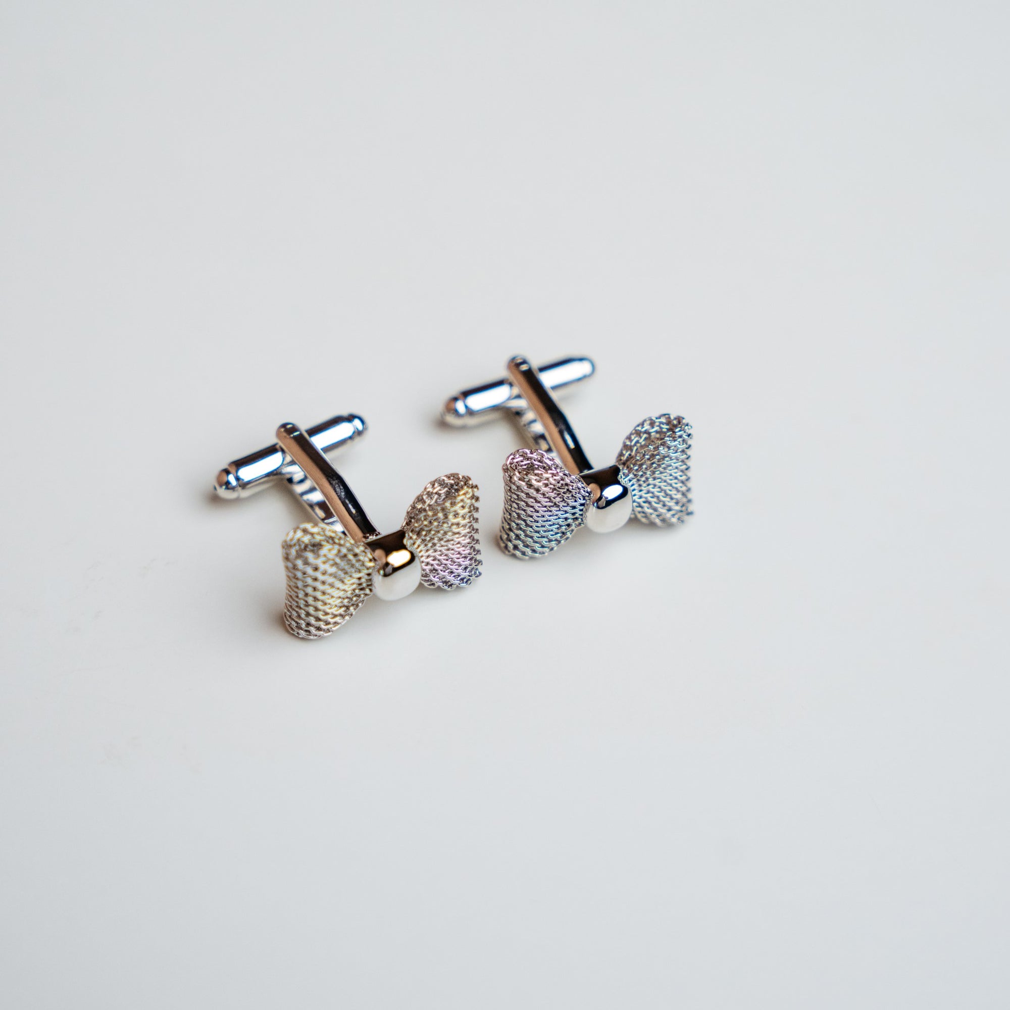 Silver Bow tie Cufflinks