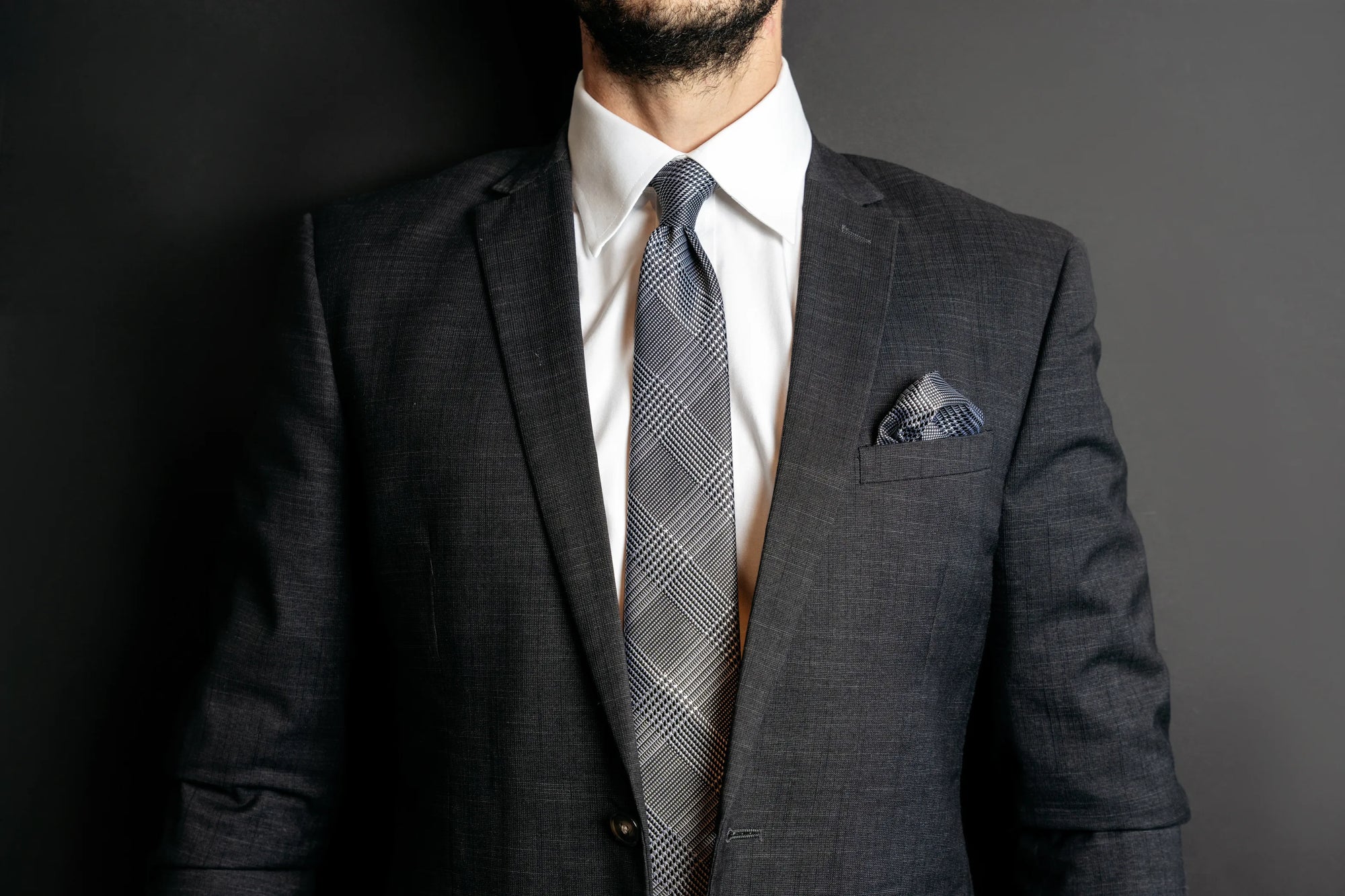 50 Shapes of Grey (and Black) Tie, Pocket Square and Cufflinks Set