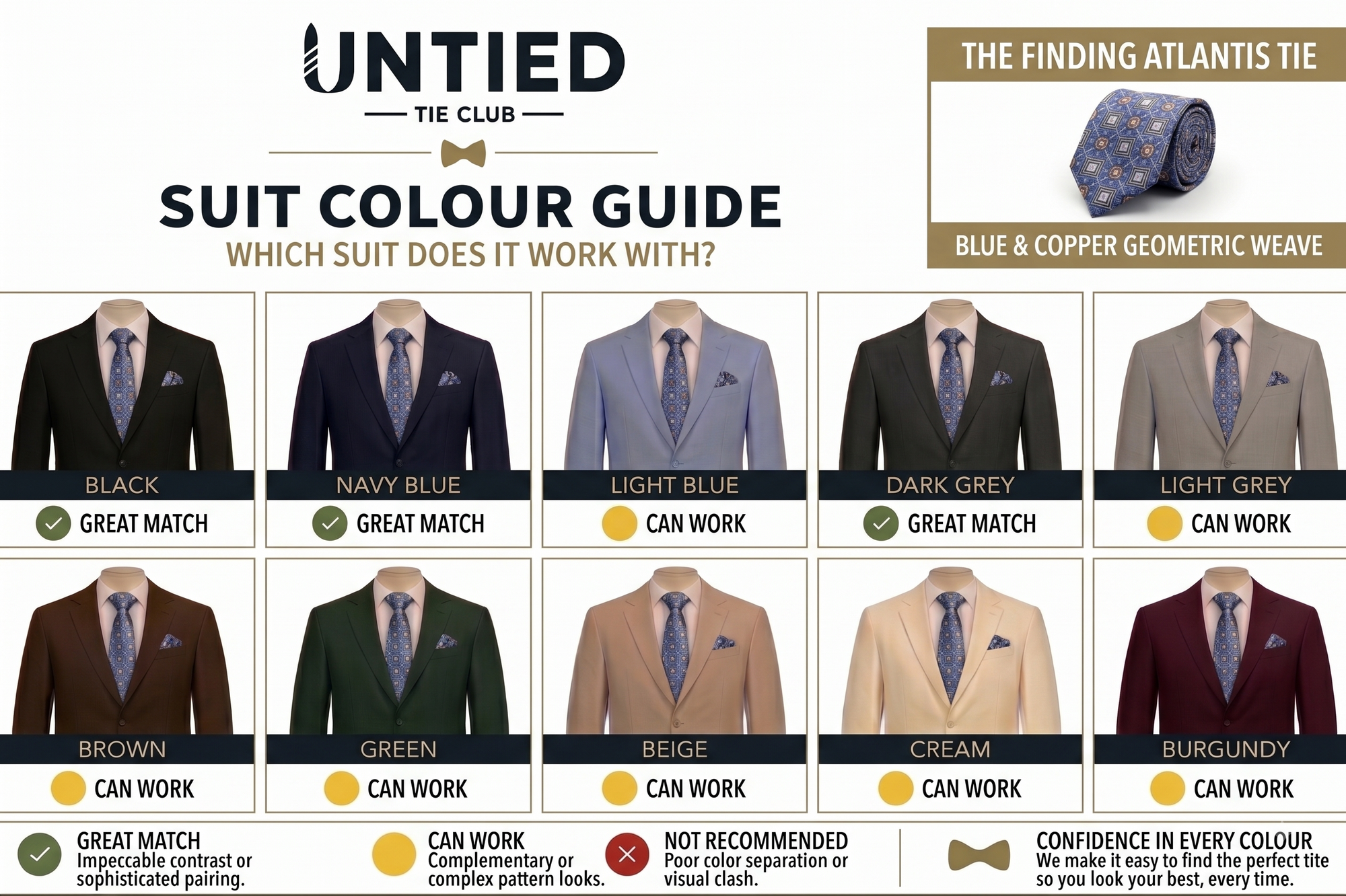 Aqua Blue Tie, Pocket Square & Cufflinks Set - Finding Atlantis Set