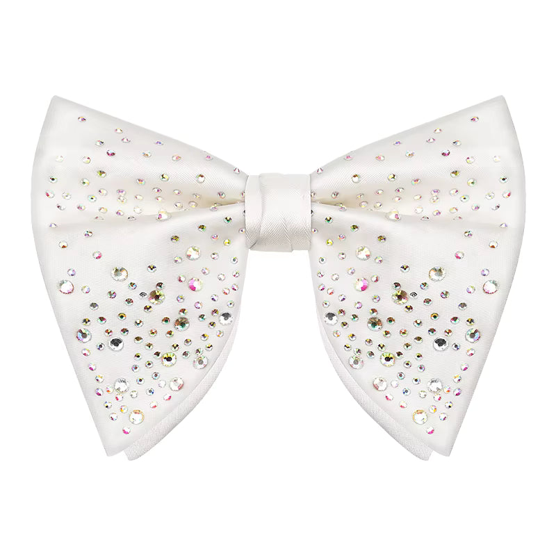 PRE-ORDER NOW - White Butterfly Bow Tie - Bold White Butterfly Bow Tie - Crystal Edition