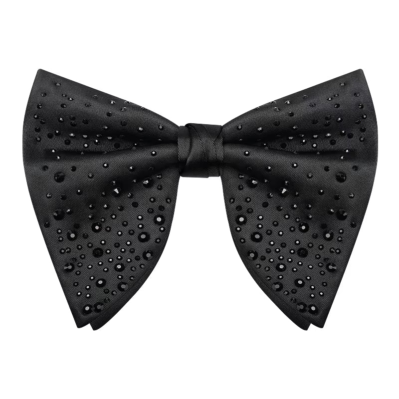 PRE-ORDER NOW - Black Butterfly Bow Tie - Bold Black Butterfly Bow Tie - Crystal Edition