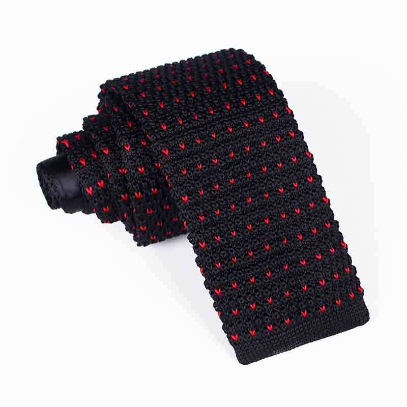 Cupid's Darkness Black and Red Knitted Tie