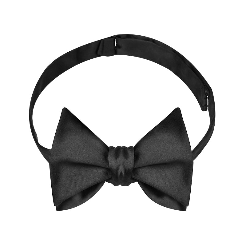 Bold Black Self Tied Bow Tie