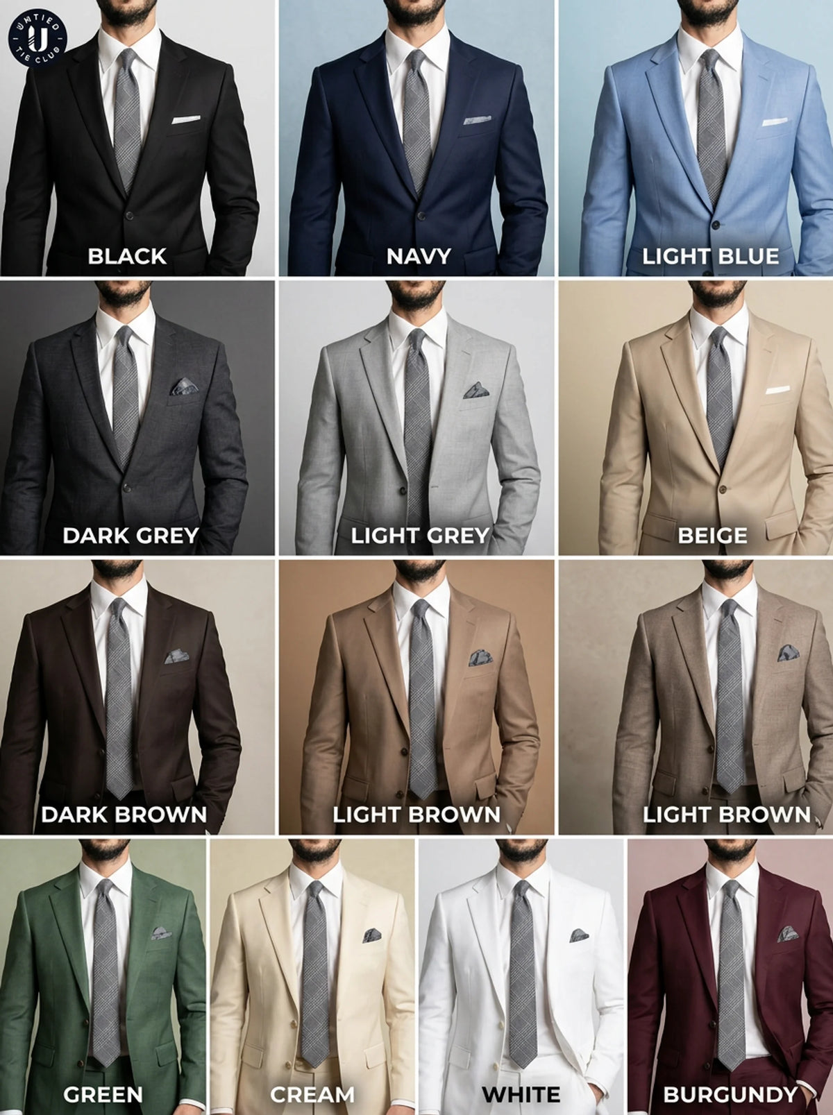 Grey and Black Tie, Pocket Square & Cufflinks Set - 50 Shapes Of Grey Set