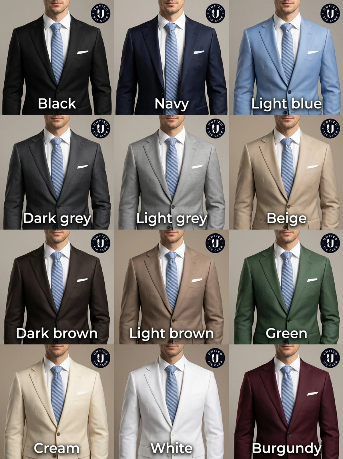 Blue Tie, Pocket Square & Cufflinks Set - Blue Zig-Zag Tie Set
