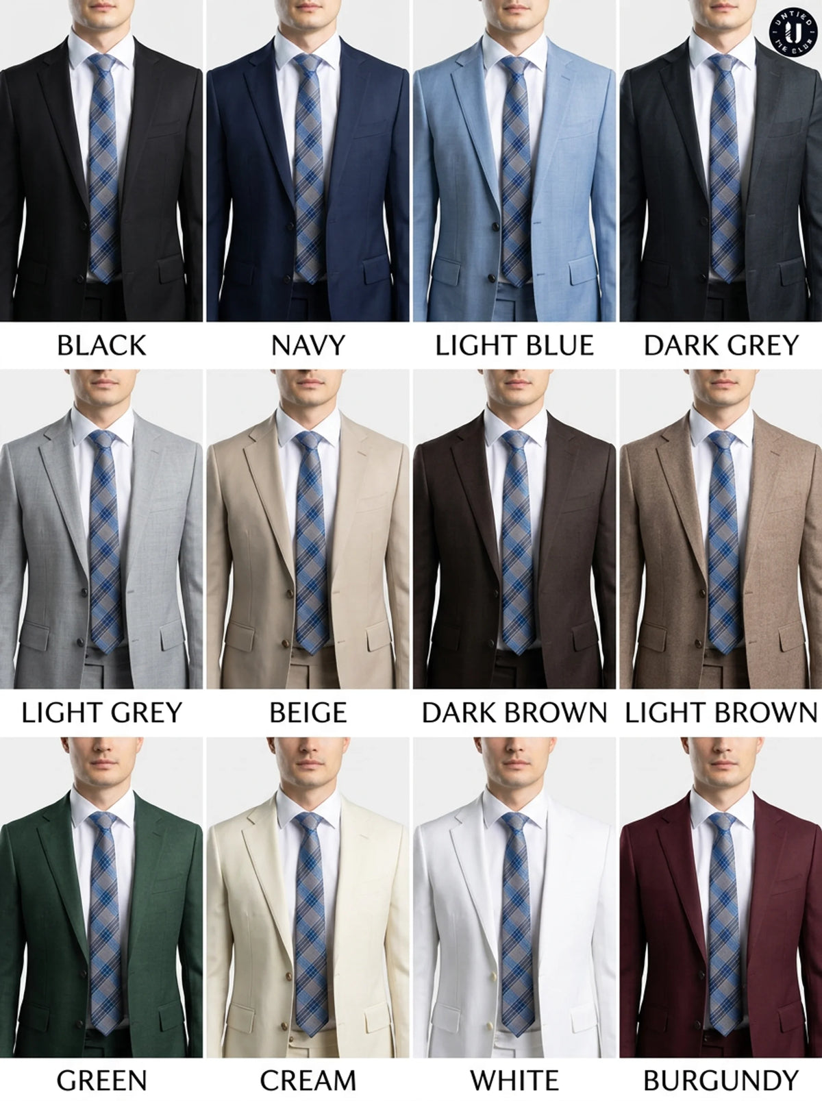 Blue and Grey Tie, Pocket Square & Cufflink Set - Blue Steel Set